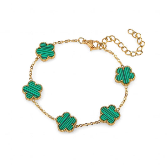 Green Lucky Flowers Bracelet