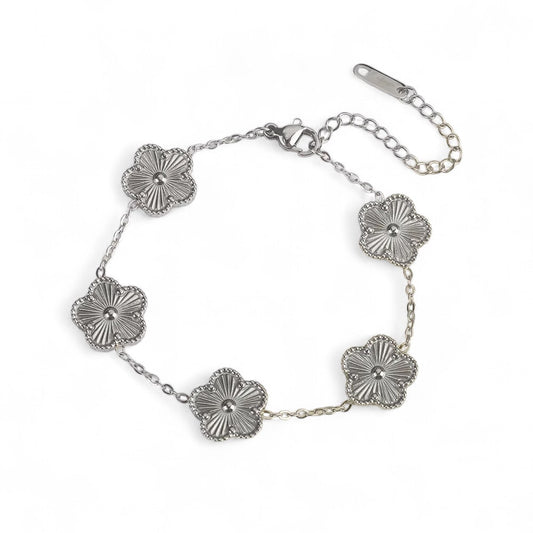Silver Lucky Flowers Bracelet