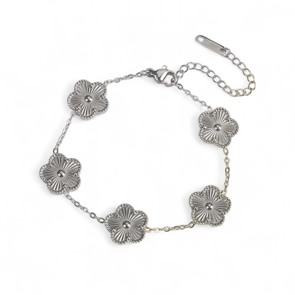 Silber Glücksblumen-Armband