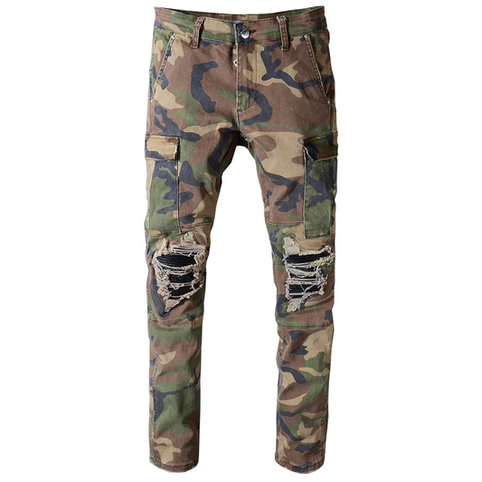 Militärische Camo-Jeans